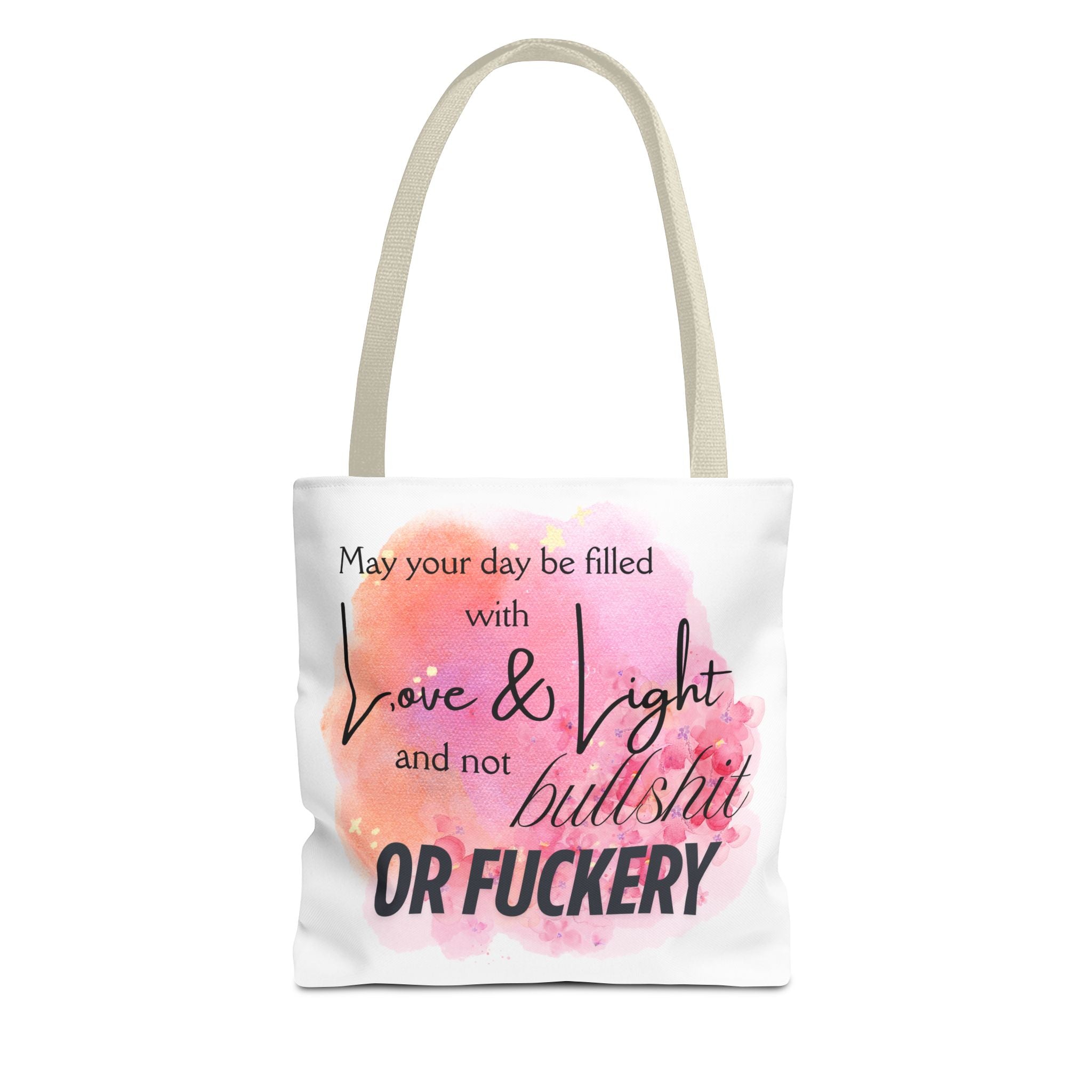 Love, Light, Not Bullshit or Fuckery Book Tote | Colorful Eco-Friendly Bag for Books, Shopping & Everyday Magic