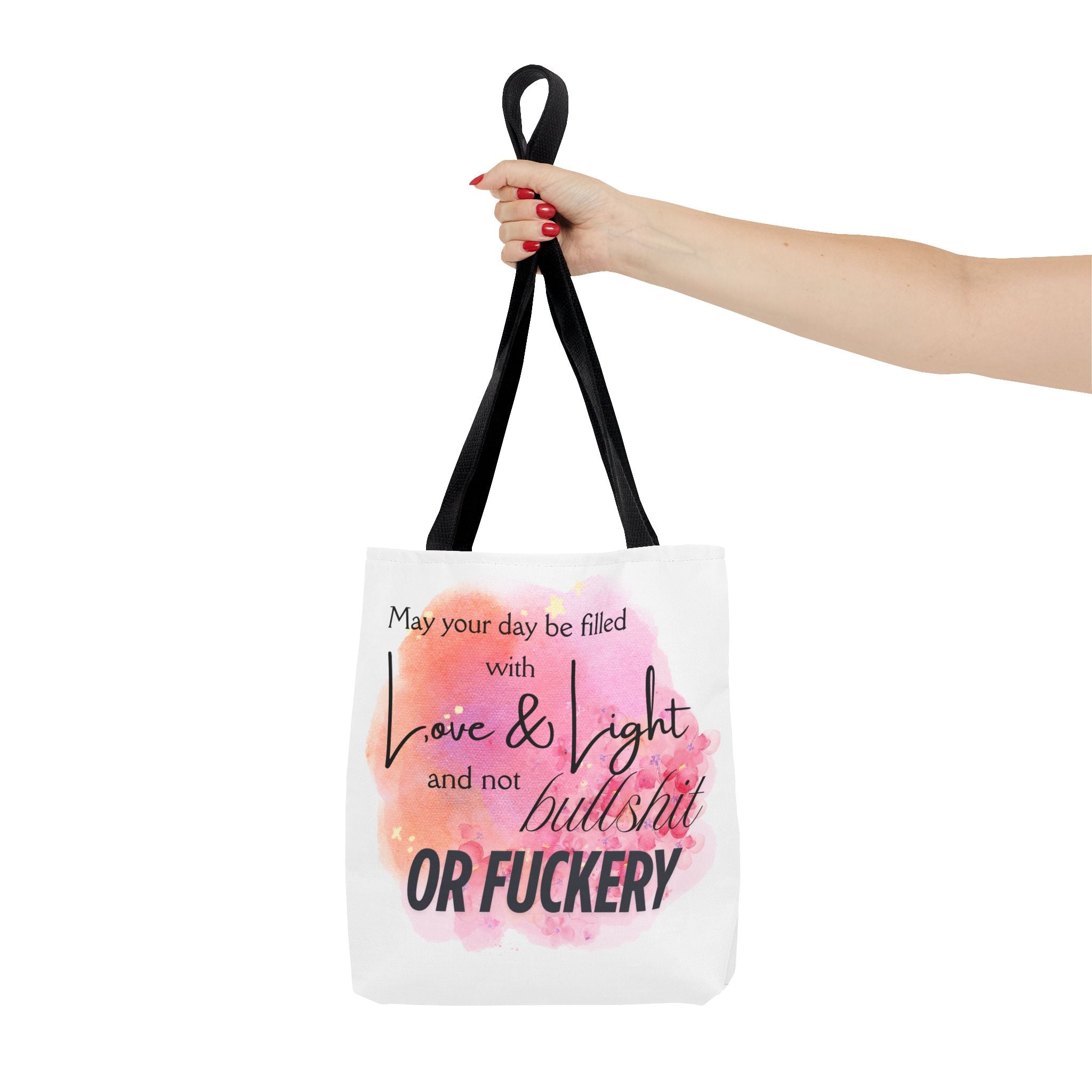 Love, Light, Not Bullshit or Fuckery Book Tote | Colorful Eco-Friendly Bag for Books, Shopping & Everyday Magic